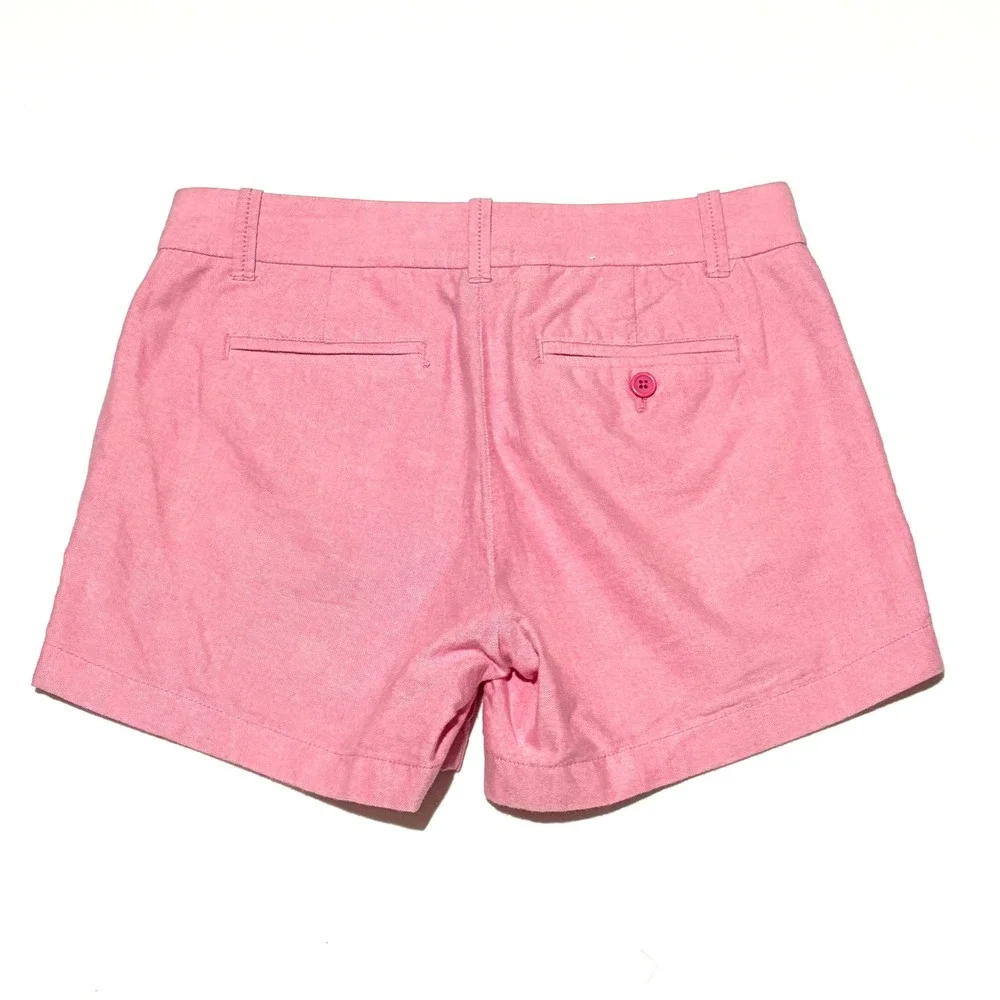 J Crew Pink Chino‎ Shorts Womens Size 2 Flat Front Casual Everyday Preppy
